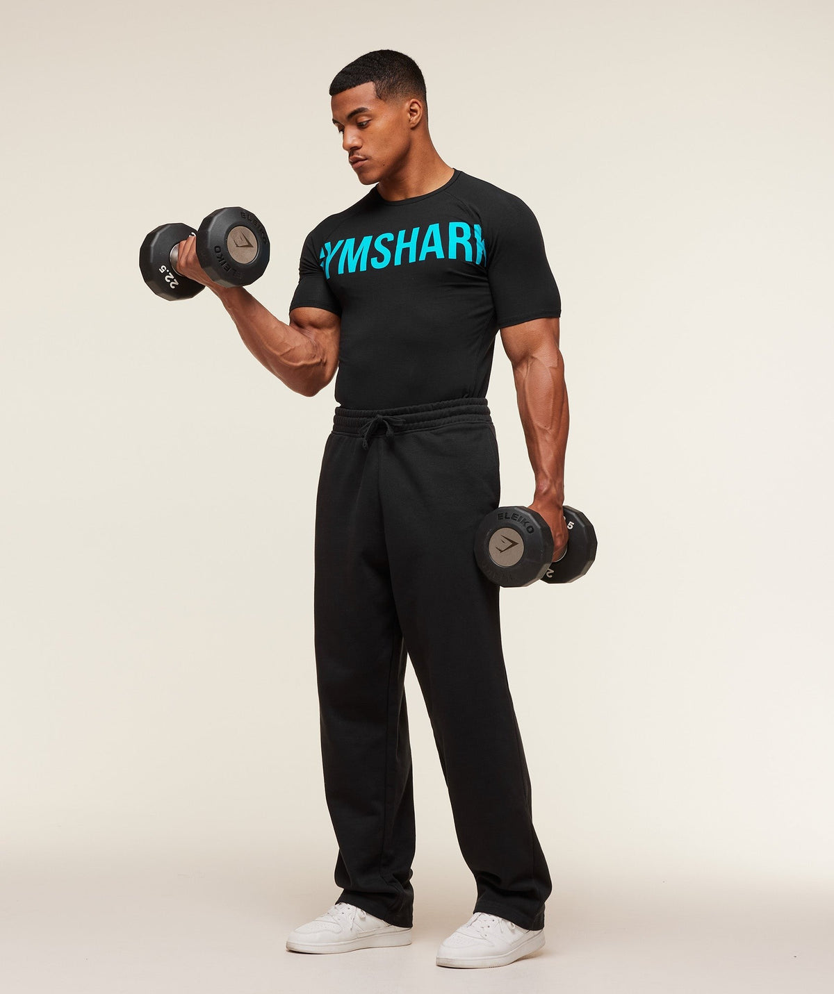 Gymshark Prime Tee - Black/Brand Blue