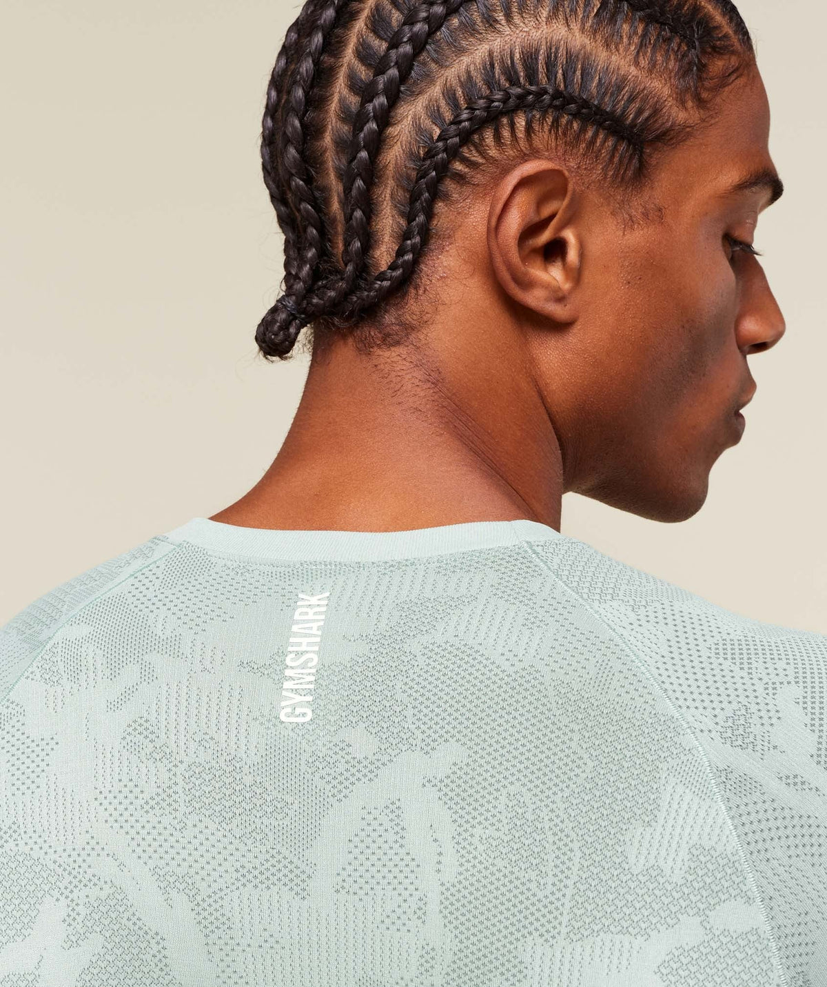 Gymshark Geo Seamless Long Sleeve Tee - Morning Blue/Celeste Blue