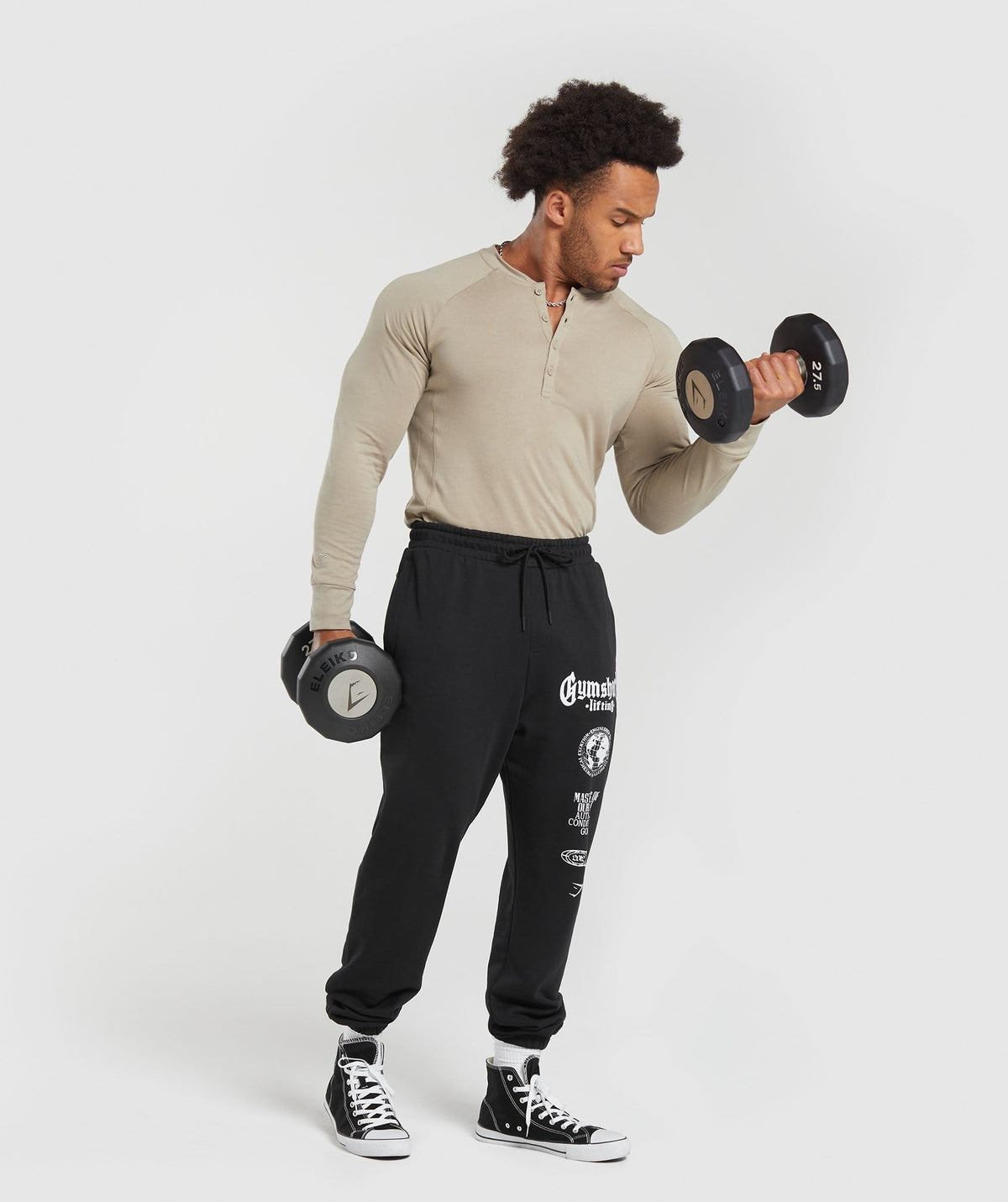 Gymshark Rest Day Essentials Henley - Sand Brown
