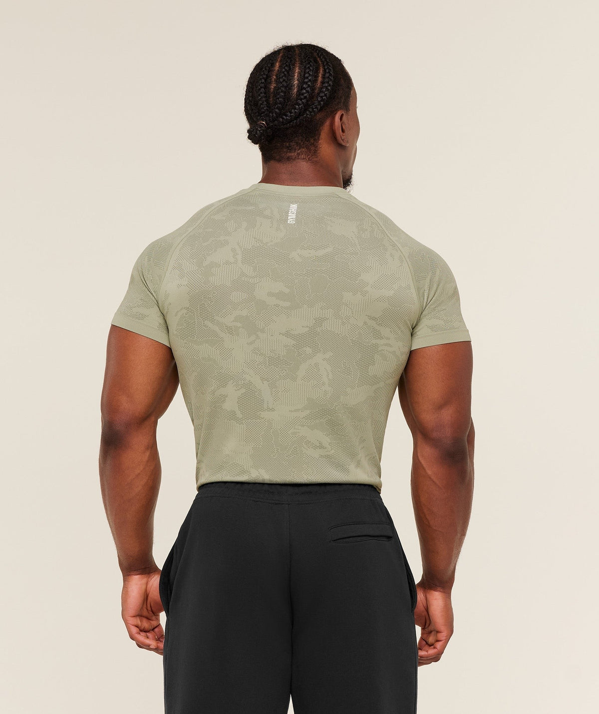 Gymshark Geo Seamless Tee - Haze Green/Unit Green