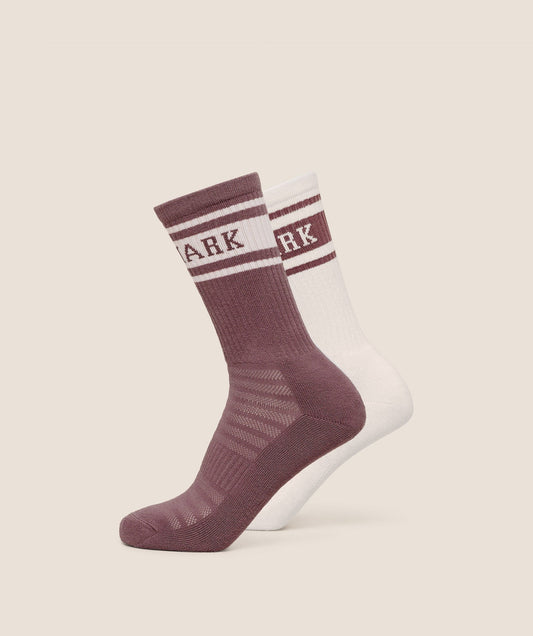 Gymshark Collegiate Crew Sock 2pk - Calm Pink