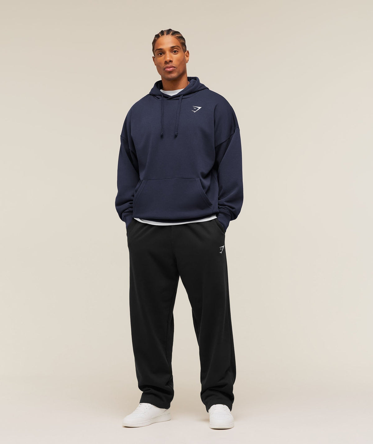 Gymshark Crest Oversized Hoodie - Heavy Blue