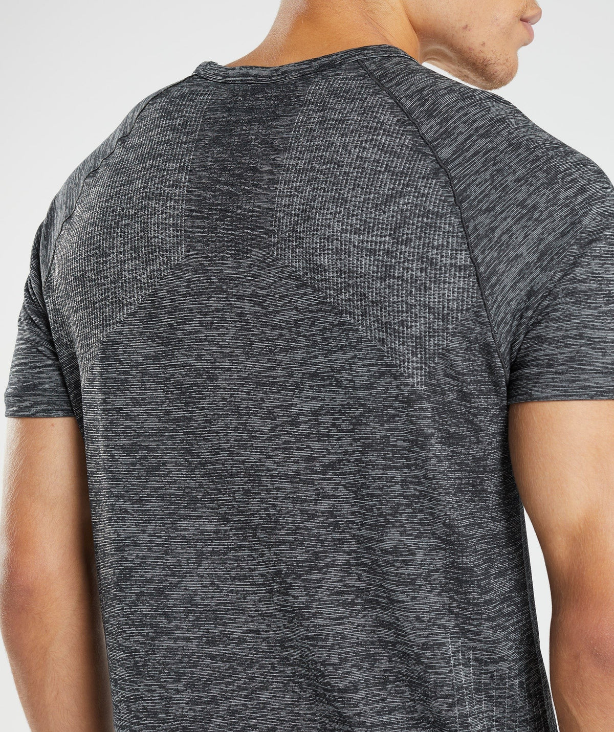 Gymshark Retake Seamless Tee - Black/White Marl