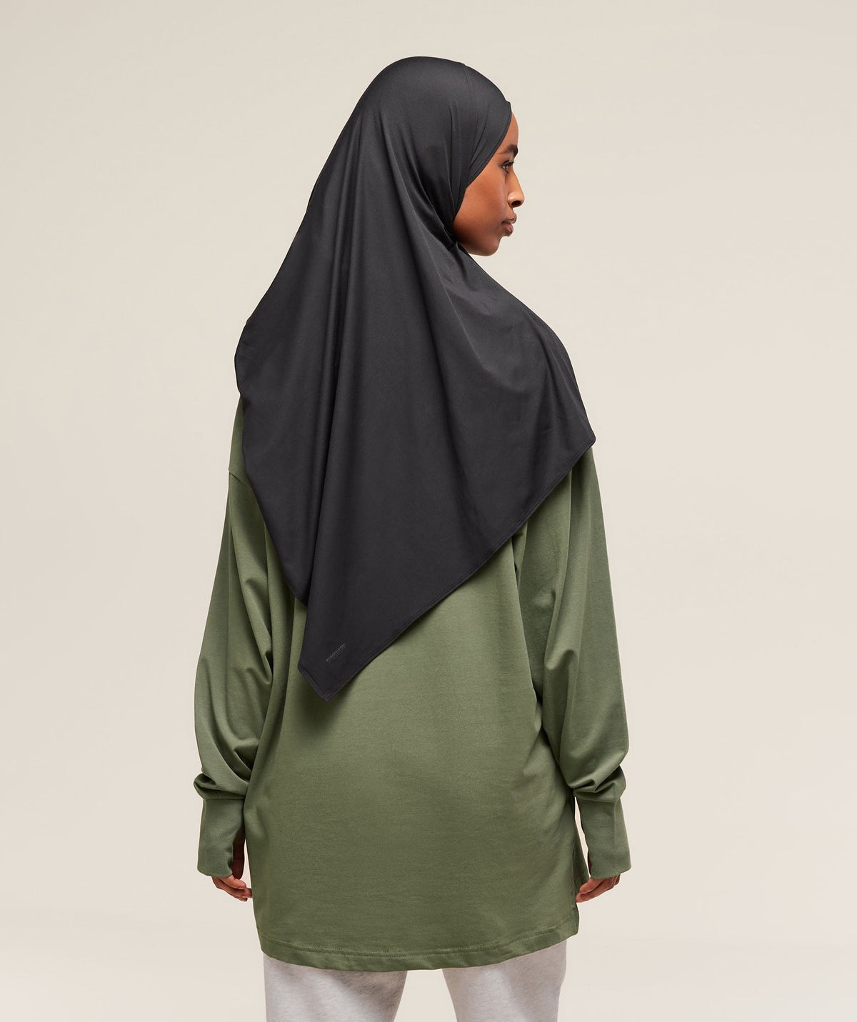 Gymshark Covered Longline Cotton Long Sleeve Top - Core Olive