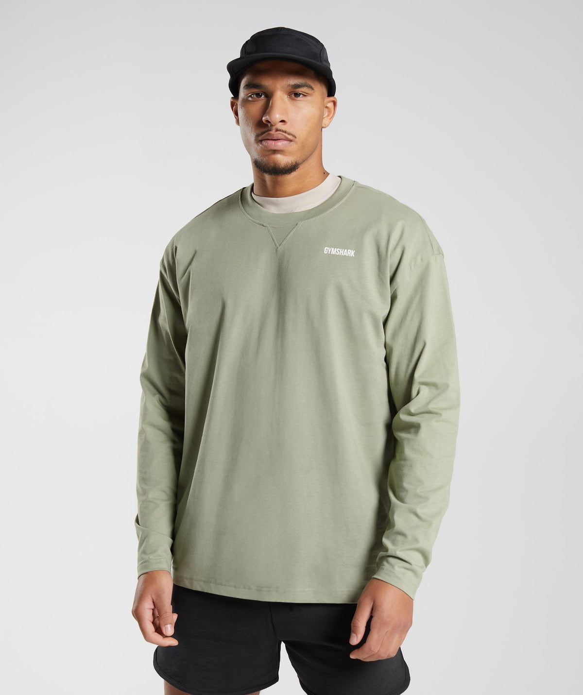 Gymshark Rest Day Sweats Long Sleeve Tee - Sage Green