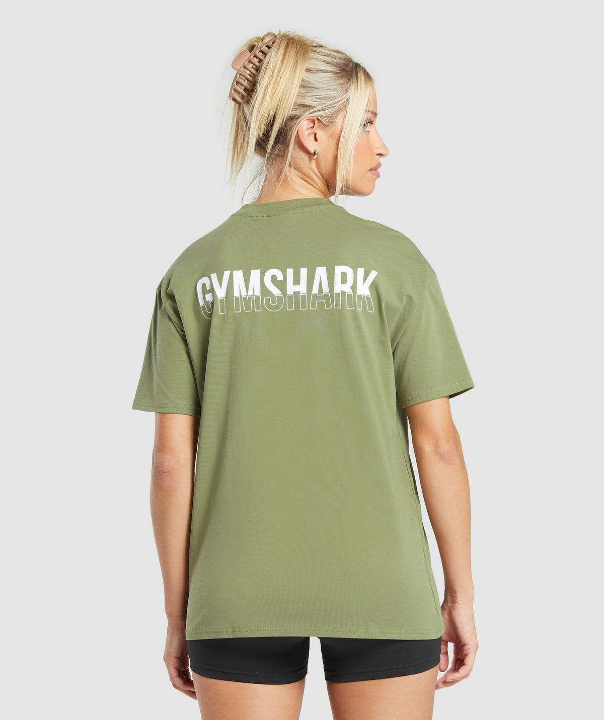 Gymshark Fraction Oversized Tee - Cargo Green
