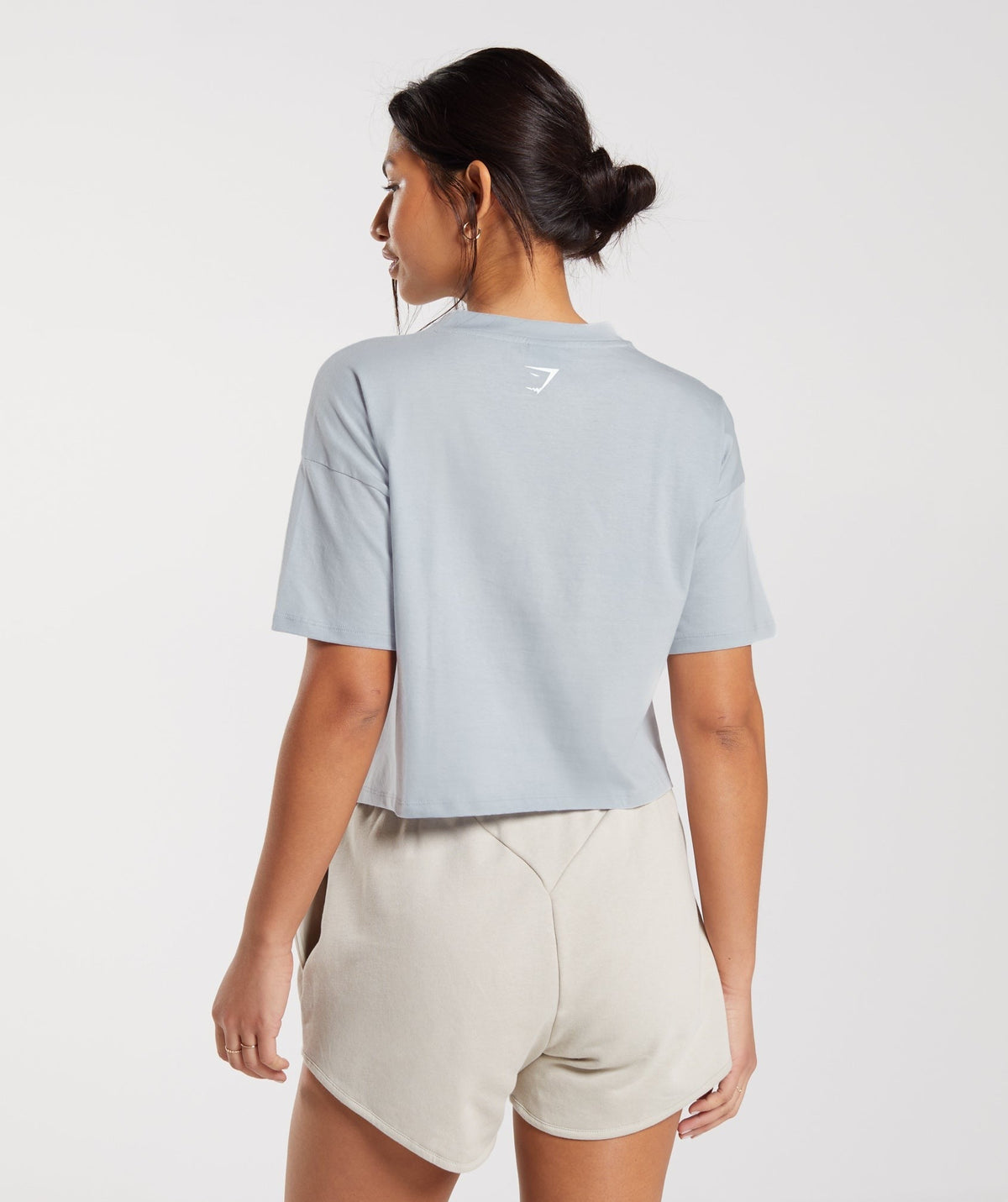 Gymshark Embroidered Graphic Midi Tee - River Stone Grey