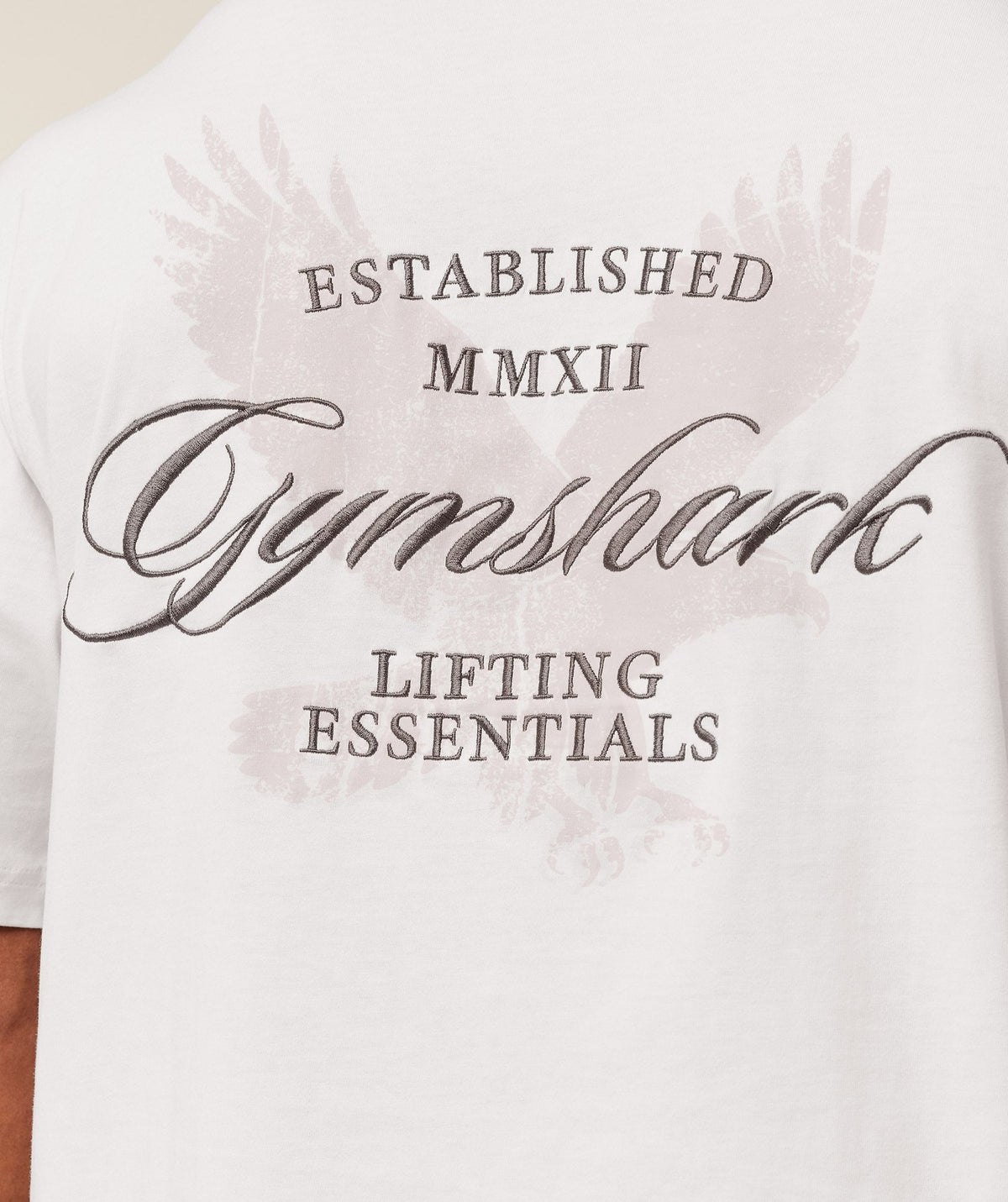 Gymshark Eagle Script Graphic Tee - Soft White