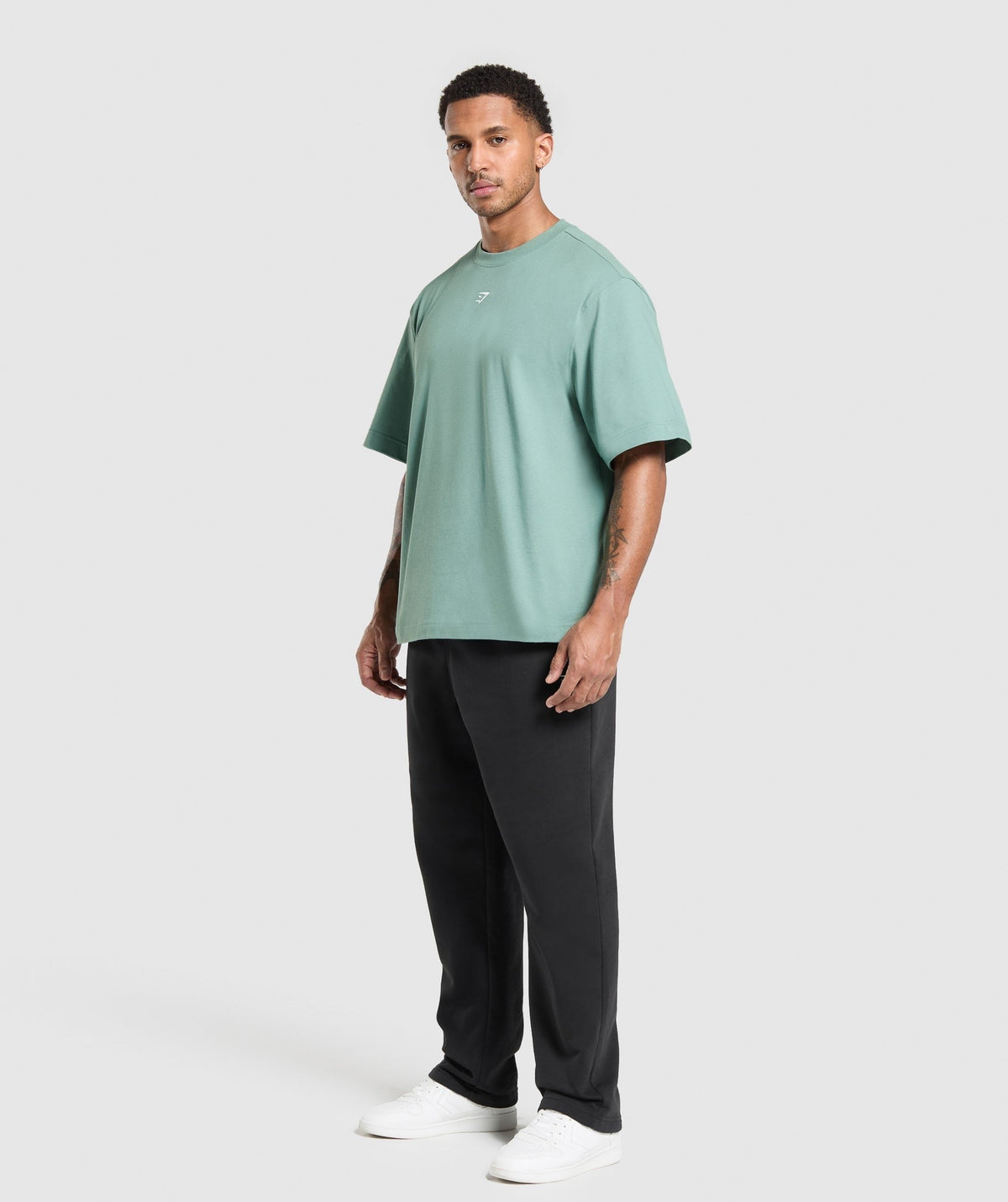 Gymshark Rest Day Essentials Boxy Tee - Celeste Blue