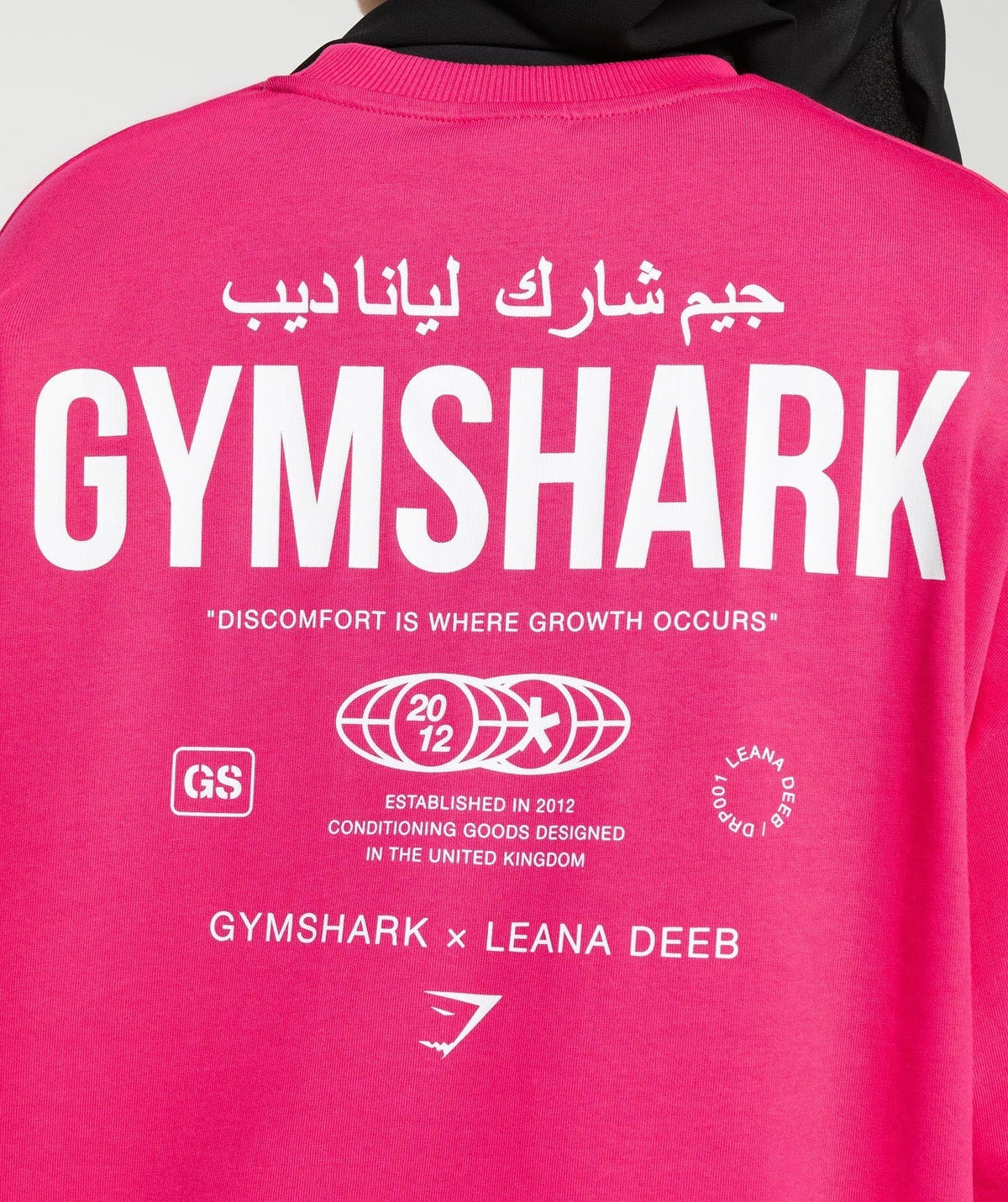 Gymshark X Leana Deeb Graphic Oversized Long Sleeve Top - Impact Pink