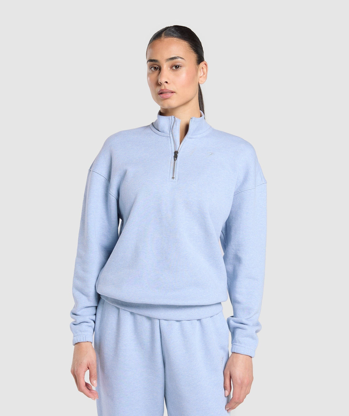 Gymshark Rest Day Sweats 2.0 1/4 Zip Pullover - Bros Gentle Blue Marl