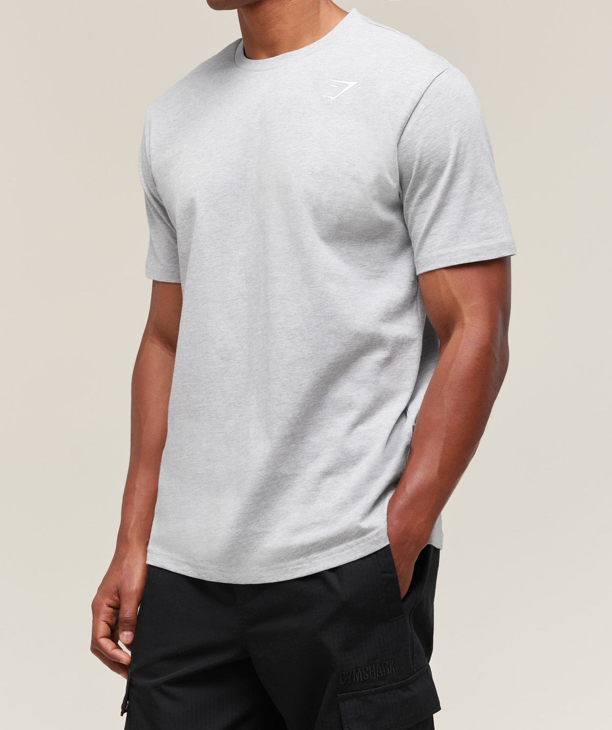 Gymshark Crest Tee - Light Grey Marl