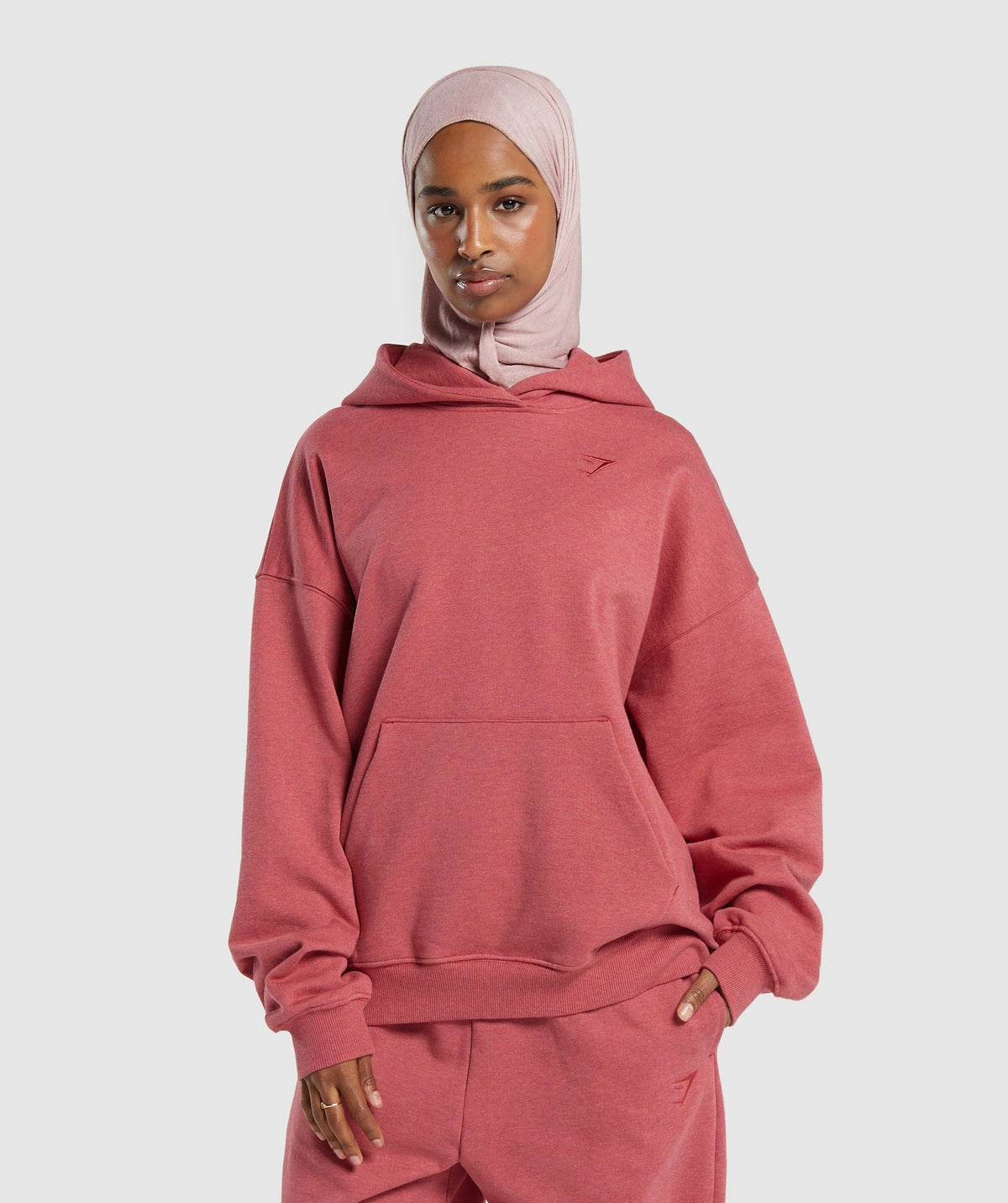 Gymshark Rest Day Sweats Hoodie - Bros Heritage Pink Marl