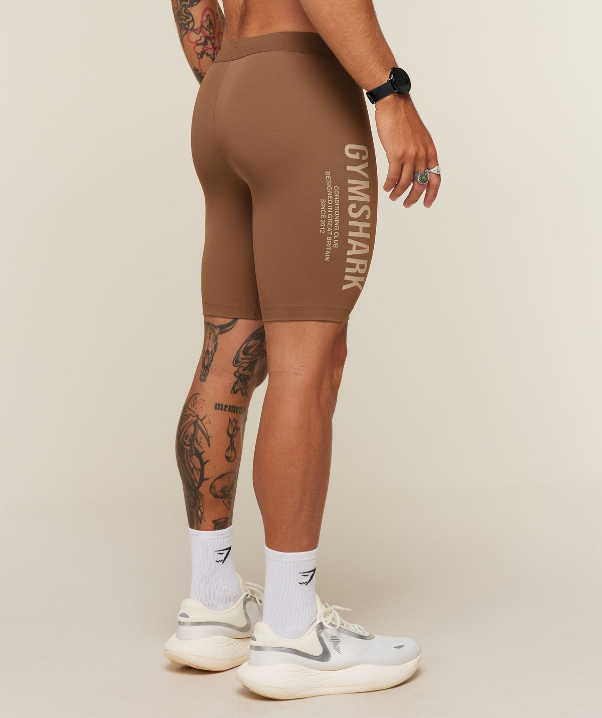 Gymshark Conditioning Club Half Tight - Trail Brown/Vanilla Beige