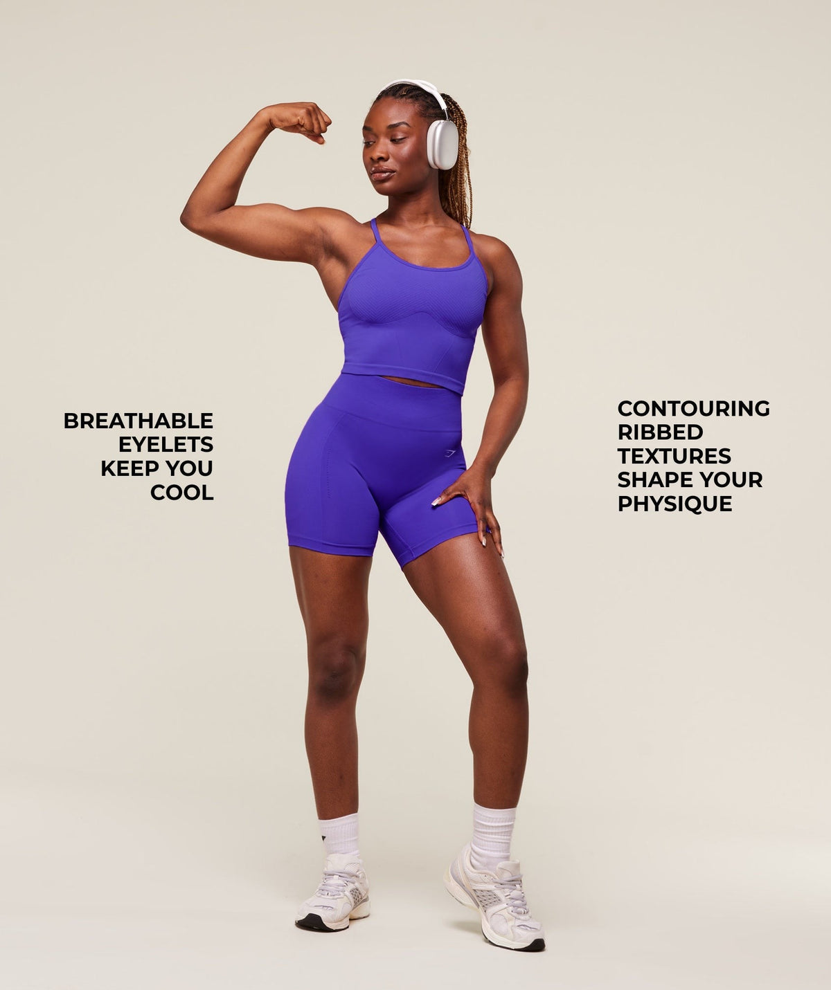 Gymshark Energise Seamless Crop Top - Cobalt Purple