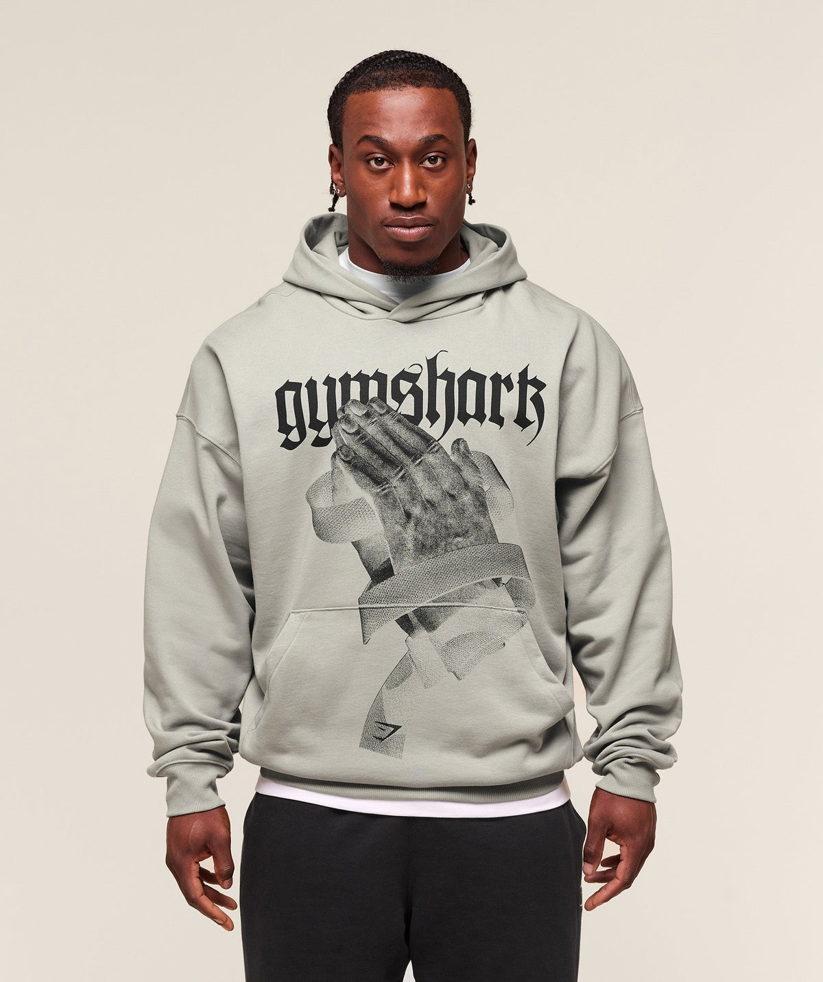Gymshark Prayer Hands Hoodie - Stone Grey