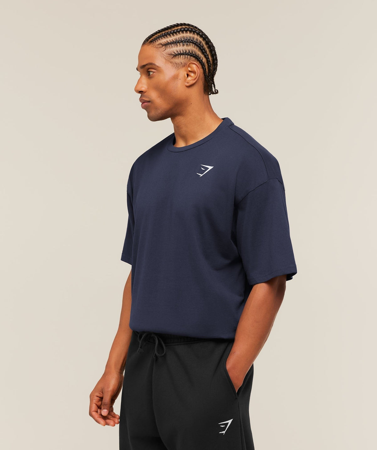 Gymshark Crest Oversized Tee - Heavy Blue