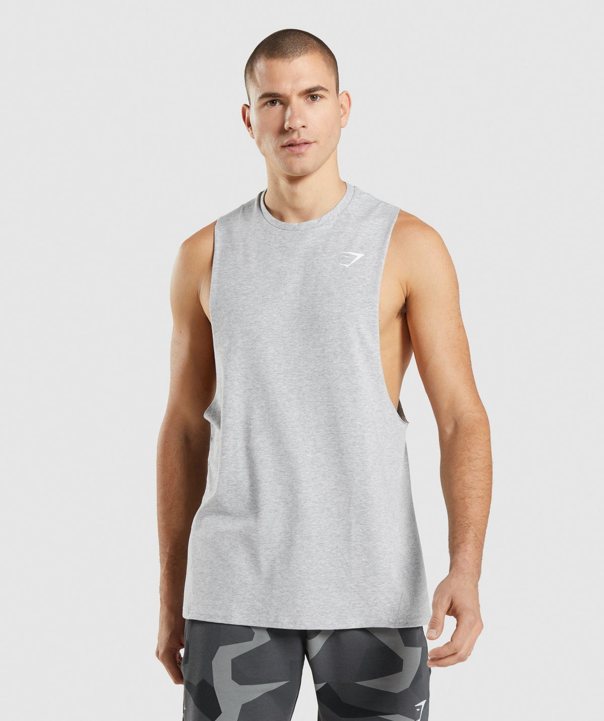 Gymshark Critical Drop Arm Tank - Light Grey Core Marl