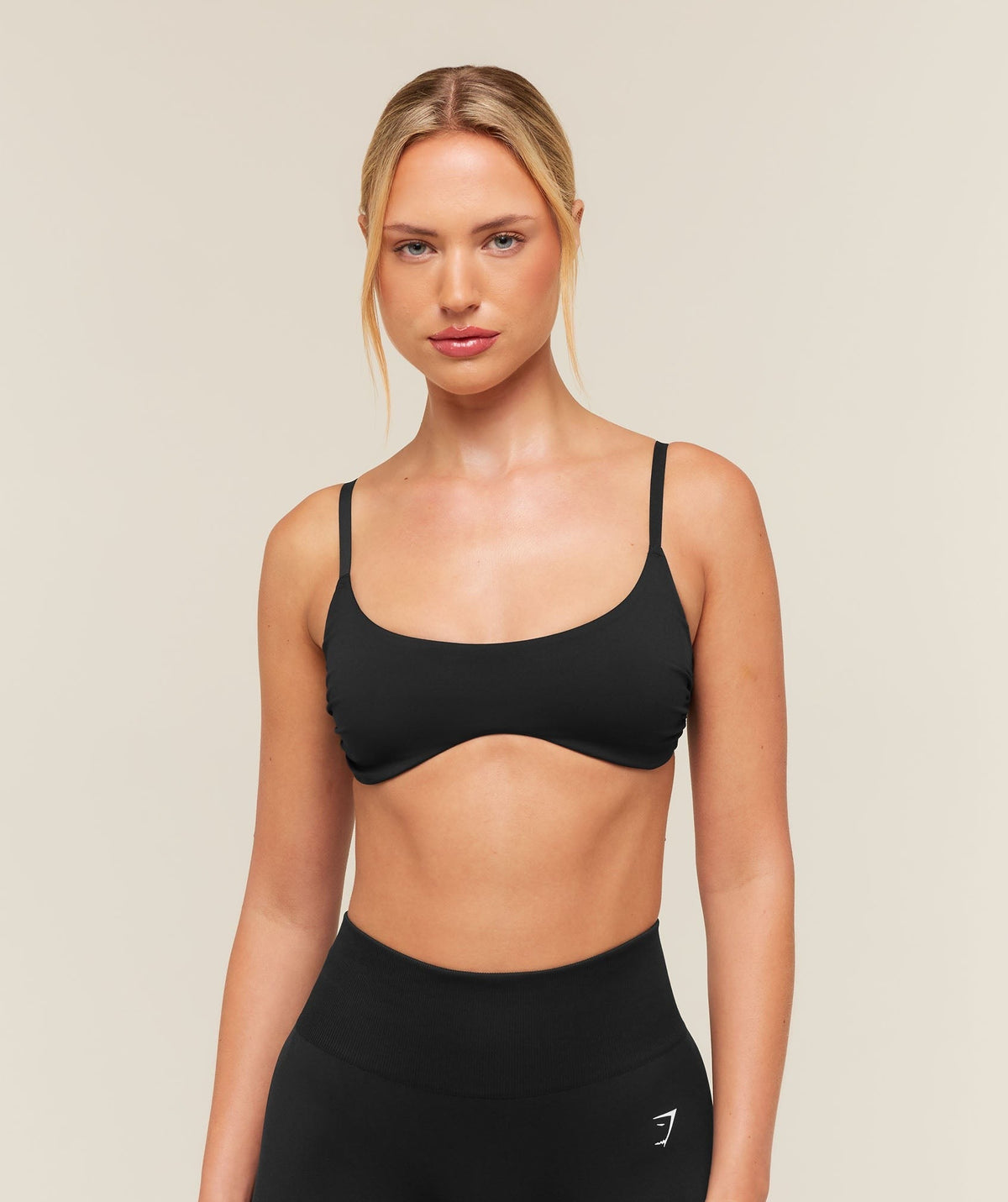 Gymshark Light Support Ruched Sports Bra - Black