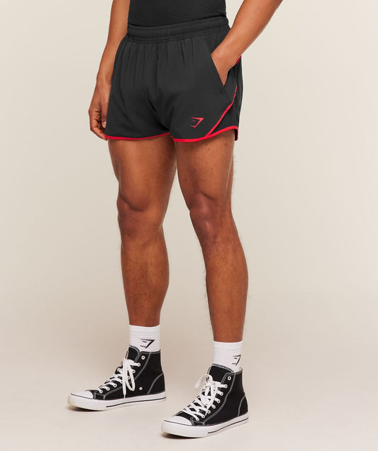 Gymshark Accent Conditioning Shorts - Black/Conditioning Red