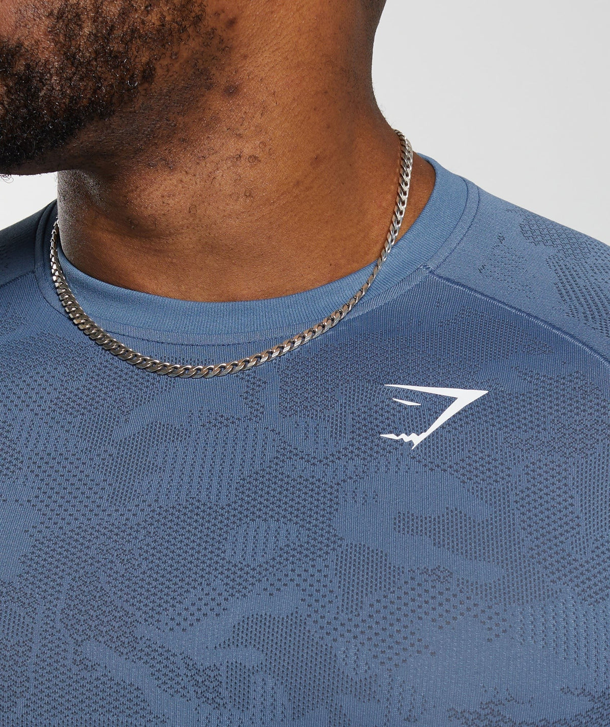 Gymshark Geo Seamless Tee - Faded Blue/Titanium Blue
