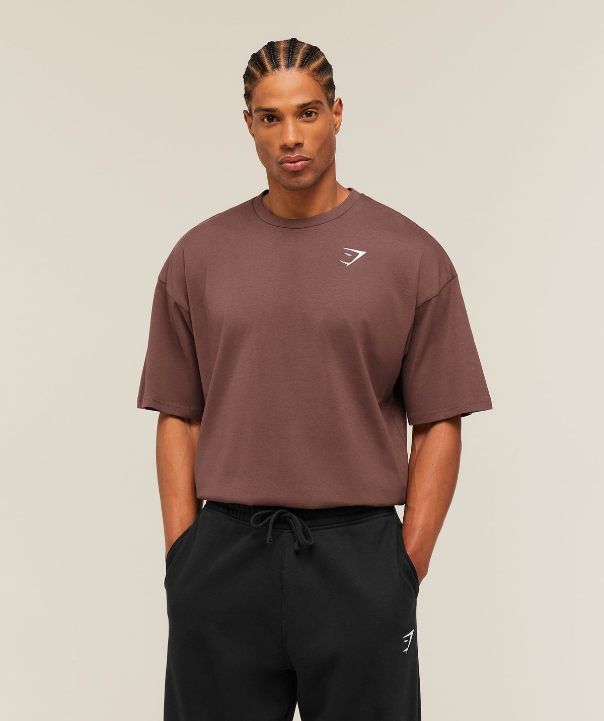 Gymshark Crest Oversized Tee - Espresso Brown