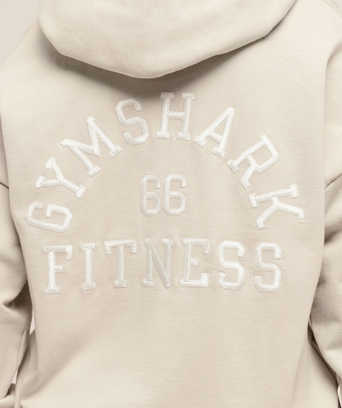 Gymshark Fitness Embroidered Graphic Zip Up Hoodie - Pebble Grey