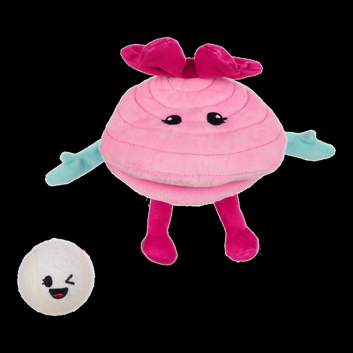 Clamantha Plush Multi-Part + Fetch Dog Toy