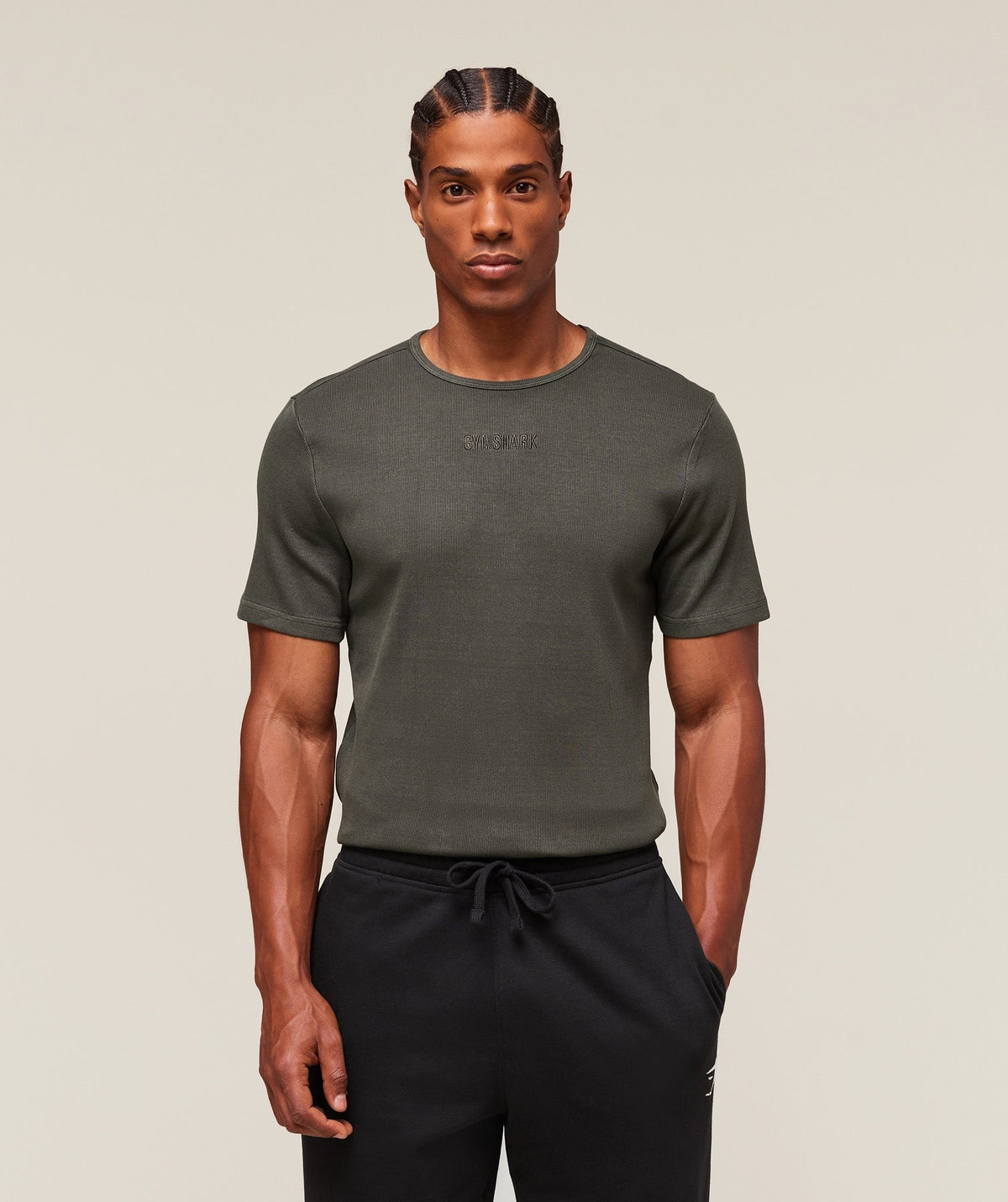 Gymshark Premium Washed Ribbed Tee - Strength Green