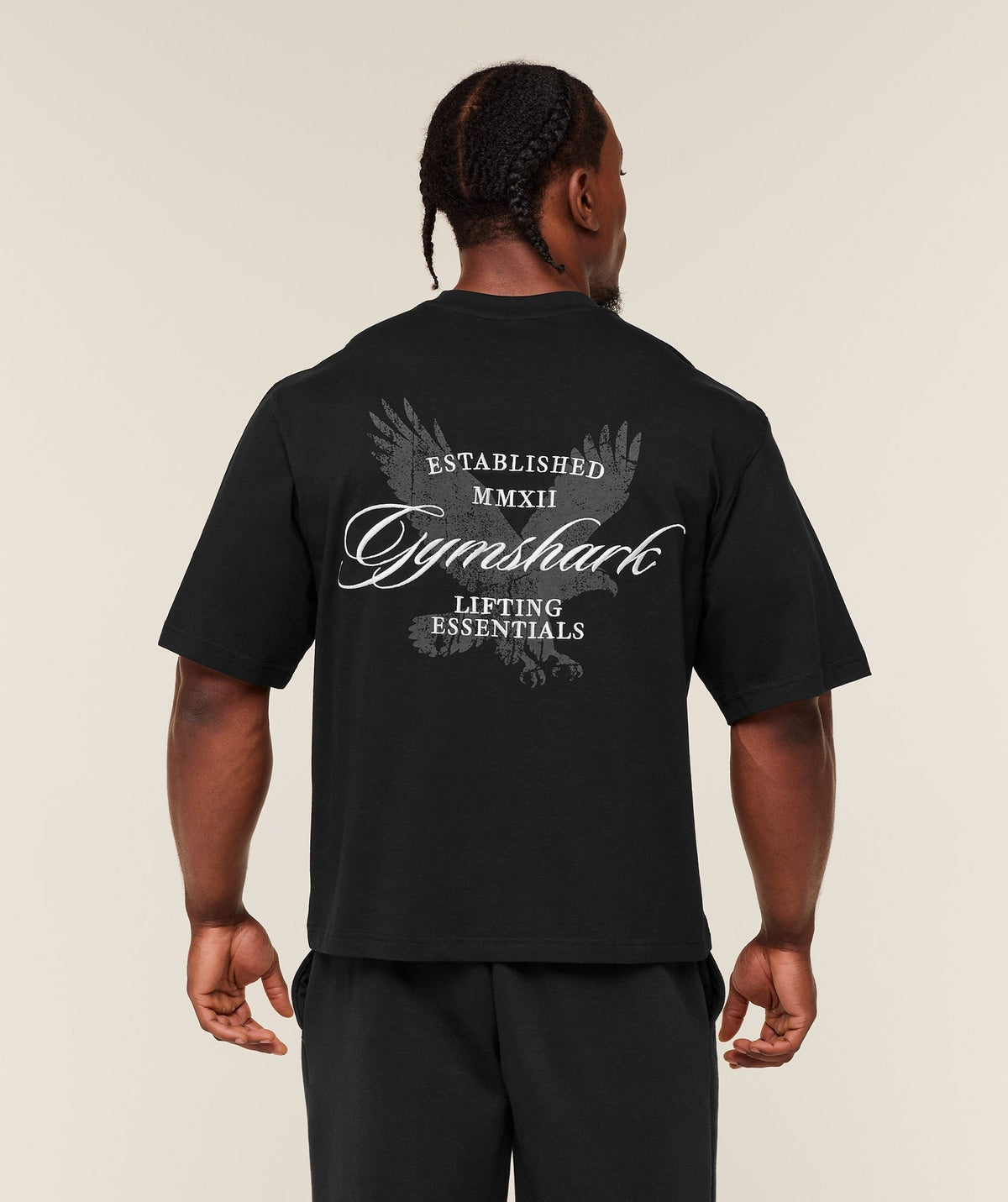 Gymshark Eagle Script Graphic Tee - Black