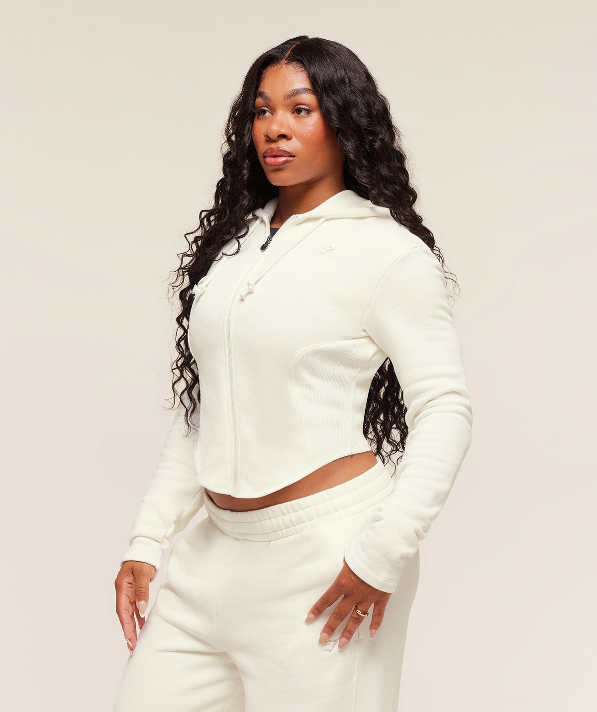Gymshark x Analis Zip Up Hoodie - Soft White