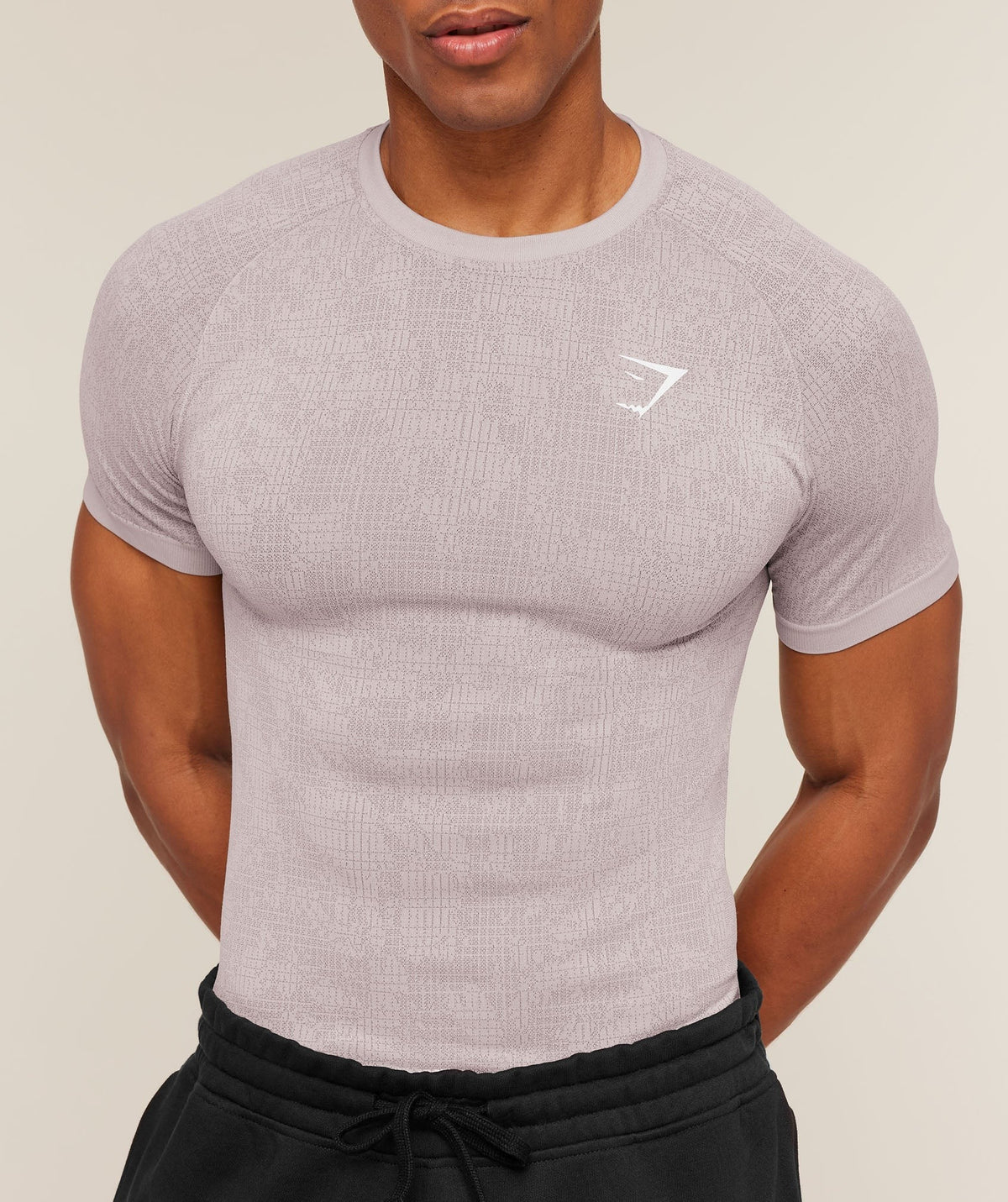 Gymshark Geo Seamless Grid Tee - Dawn Purple/Dusk Purple