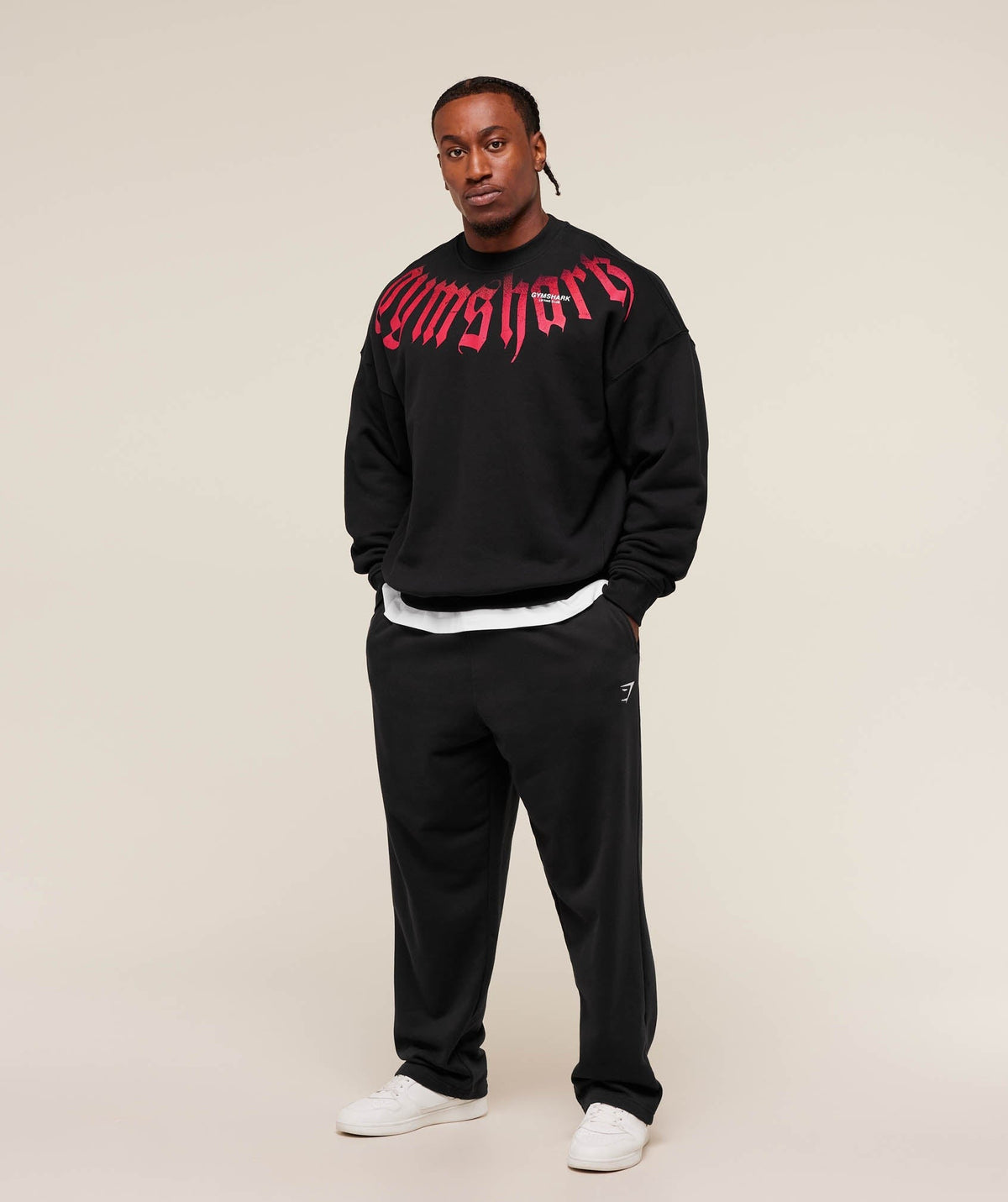 Gymshark Fade Graphic Crew - Black