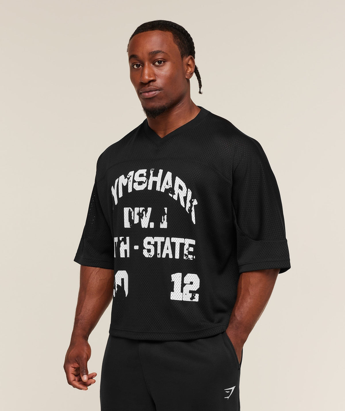 Gymshark Graphic Mesh Oversized Tee - Black