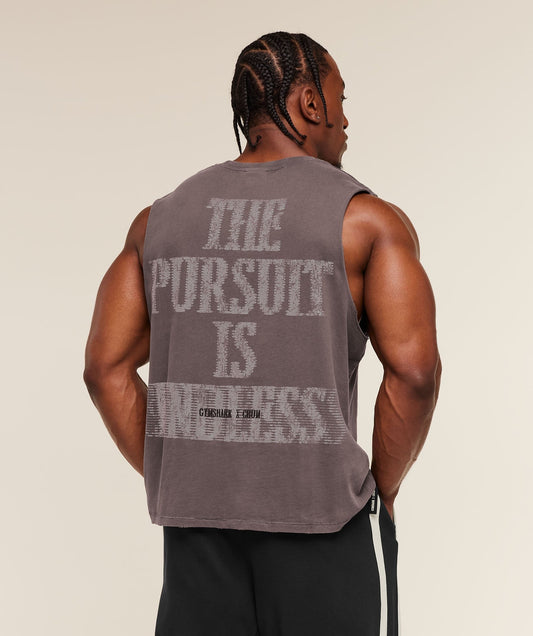 Gymshark x CBUM Washed Sleeveless Tee - Greyed Purple