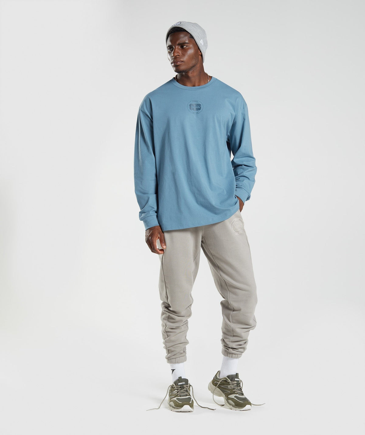 Gymshark GS 10 Year Oversized Long Sleeve Tee - Blue