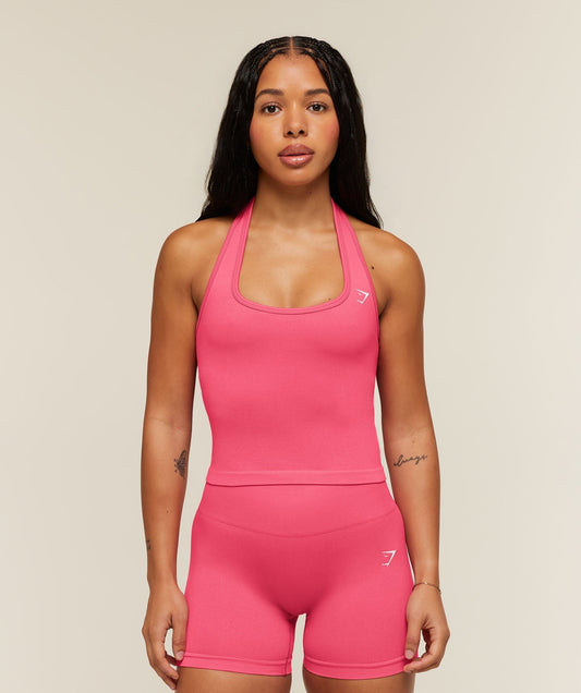 Gymshark Adapt Solid Halter Neck Tank - Motion Pink
