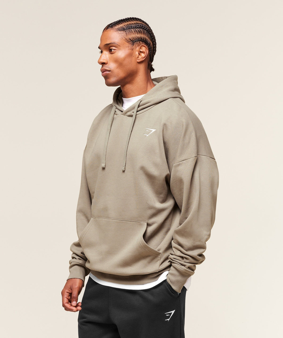 Gymshark Crest Oversized Hoodie - Linen Brown