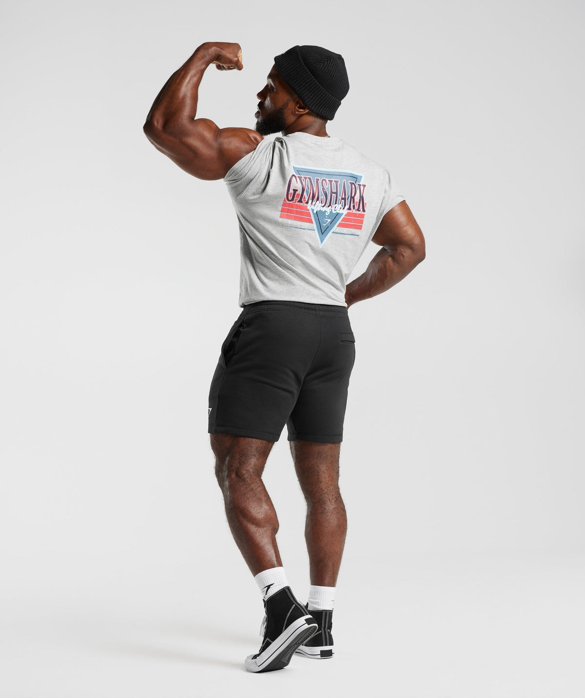 Gymshark Retrowave Oversized Tee - Light Grey Core Marl