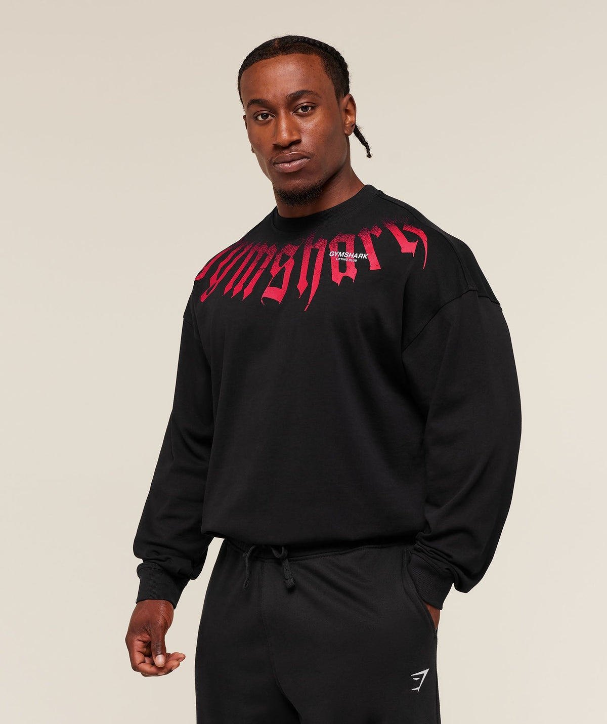 Gymshark Fade Graphic Long Sleeve Tee - Black