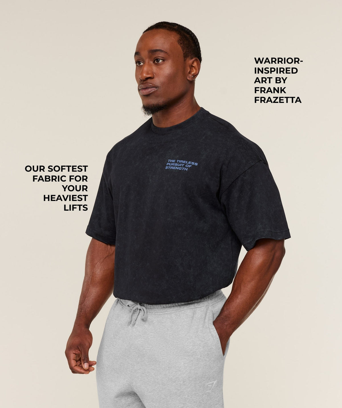 Gymshark Frazetta Graphic Tee - Black