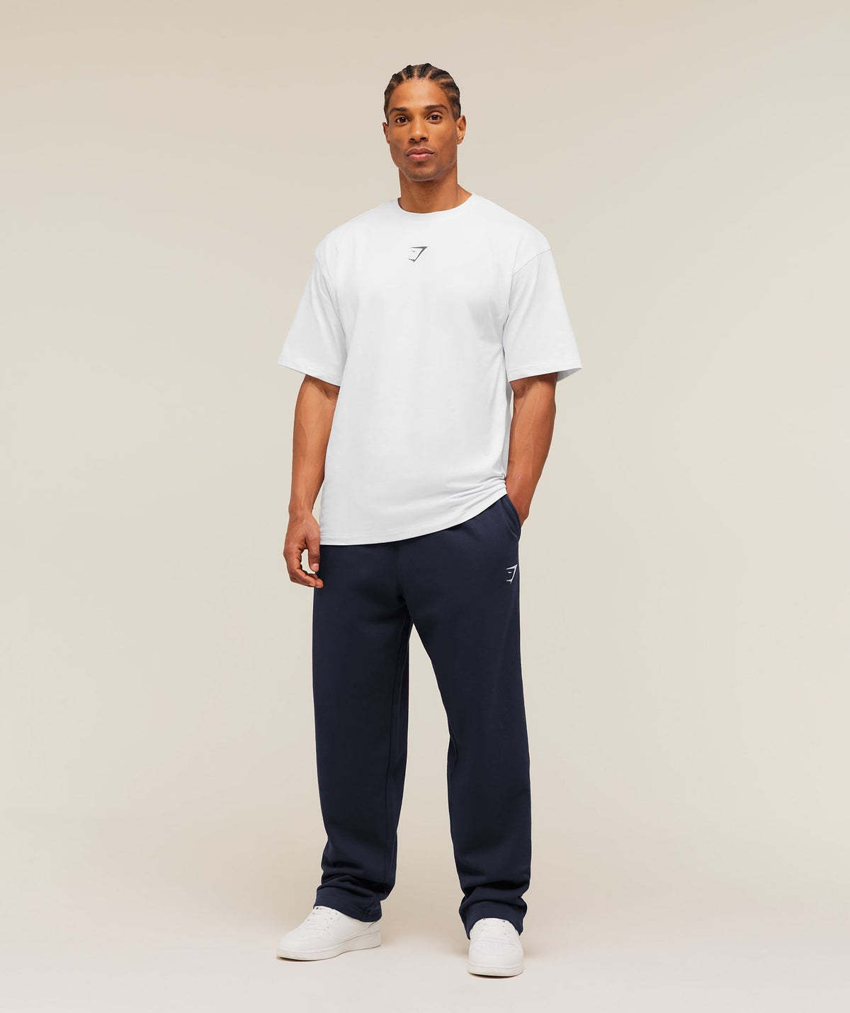 Gymshark Crest Straight Leg Joggers - Heavy Blue