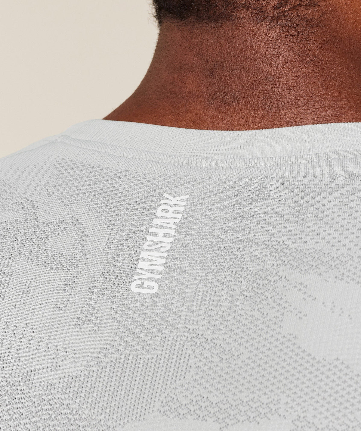 Gymshark Geo Seamless Tee - Light Grey/Smokey Grey