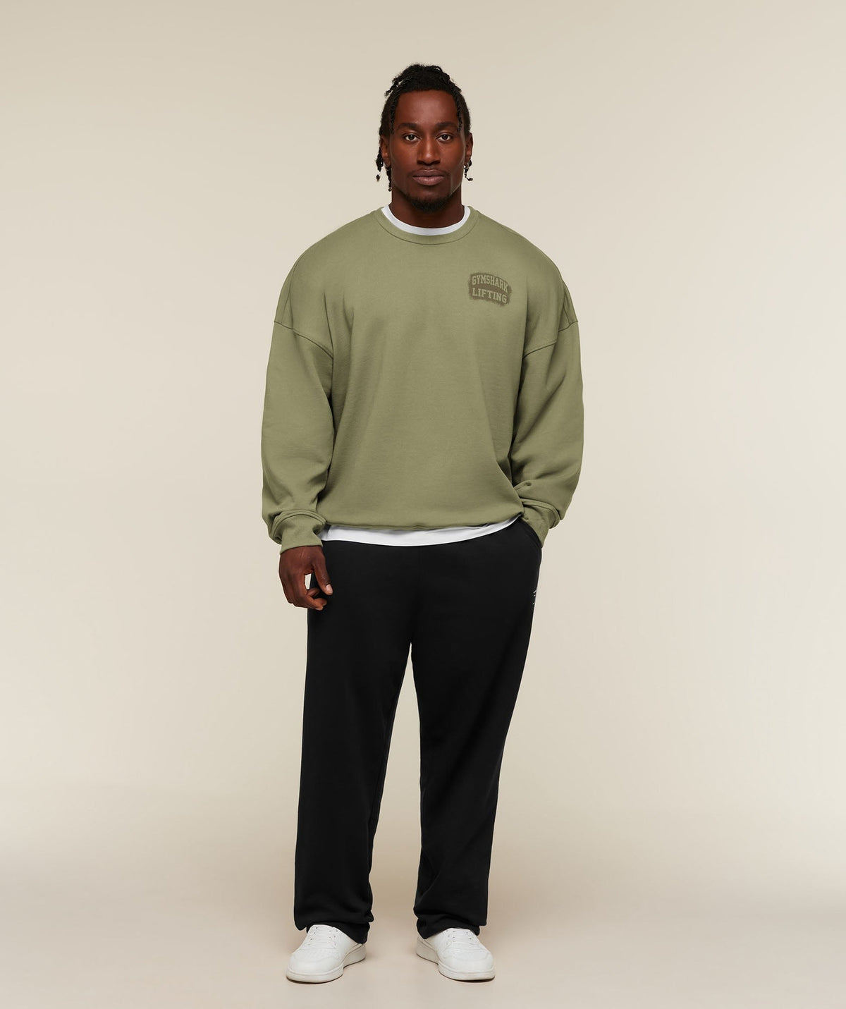 Gymshark Faded Lifting Graphic Sweatshirt - Grounded Green