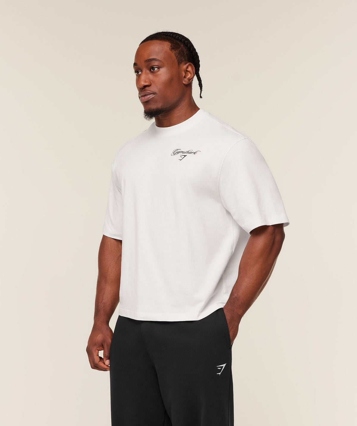 Gymshark Eagle Script Graphic Tee - Soft White