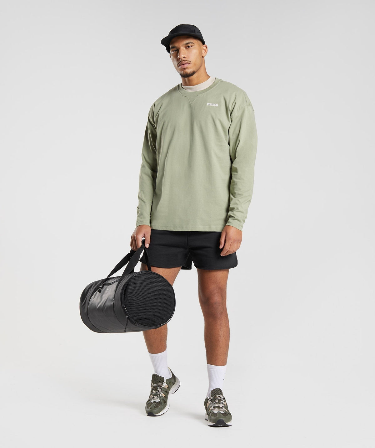 Gymshark Rest Day Sweats Long Sleeve Tee - Sage Green