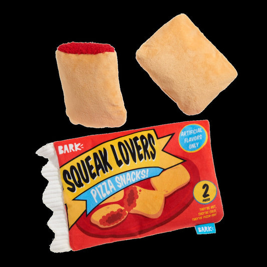 Squeak Lovers Pizza Snacks Plush Multi-Part + Enrichment Dog Toy