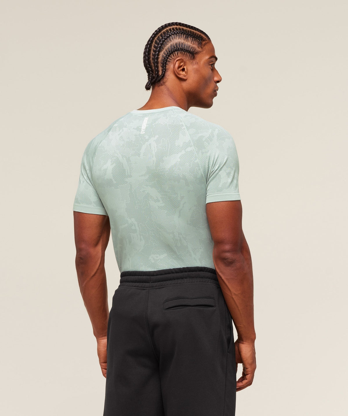 Gymshark Geo Seamless Tee - Morning Blue/Celeste Blue