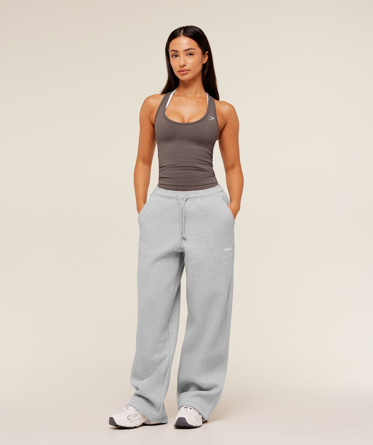Gymshark Cosy Luxe Straight Leg Short Joggers - Soft Grey Marl