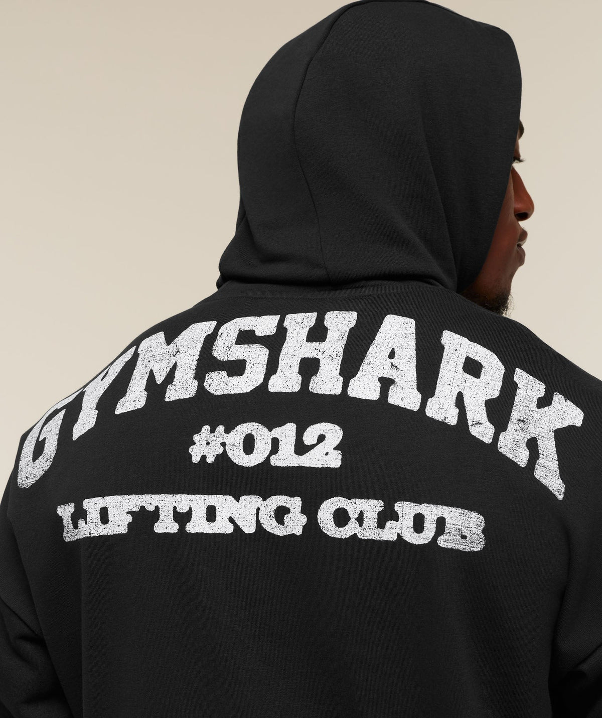 Gymshark Faded Collegiate Graphic Hoodie - Black